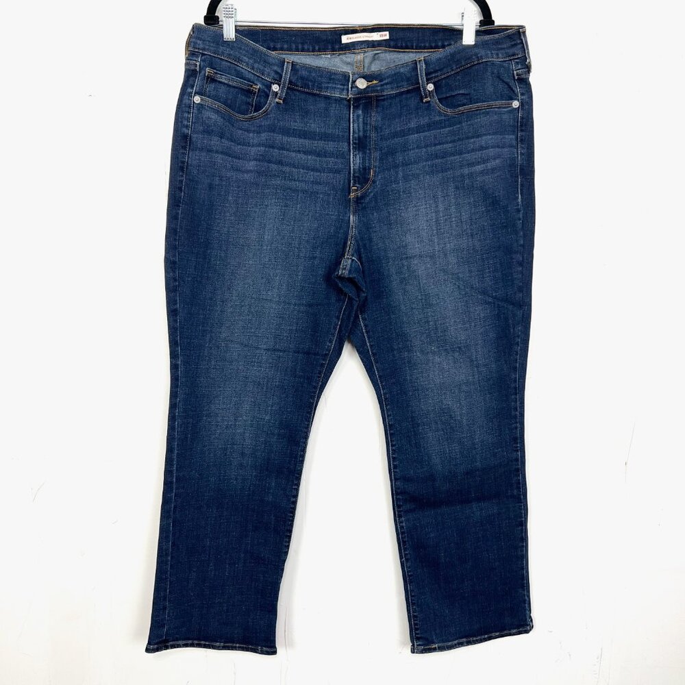 Levi's 414 Classic Straight Jeans Size 18W Dark Wash Blue Stretch‎